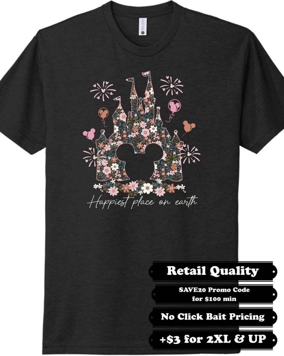 Floral Cinderella Castle Shirt